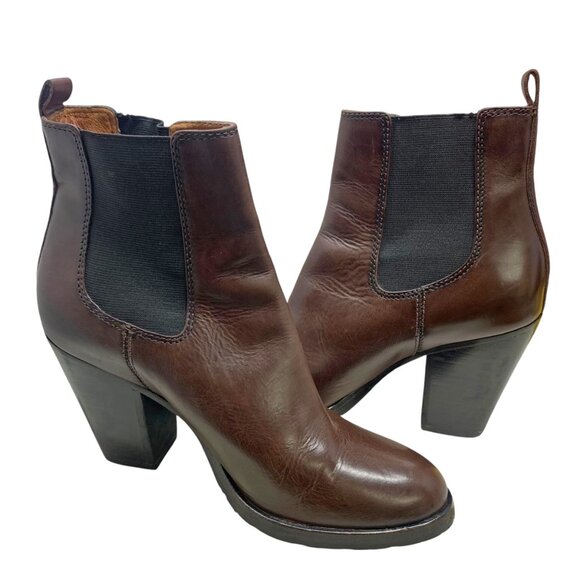 Frye Tate‎ Dark Brown Leather Heeled Chelsea Boots - Picture 8 of 12